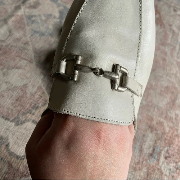 Ivory Leather Mule Loafer Slides Enzo Testoni Size 8 39 Quiet Luxury Preppy - Picture 6 of 13